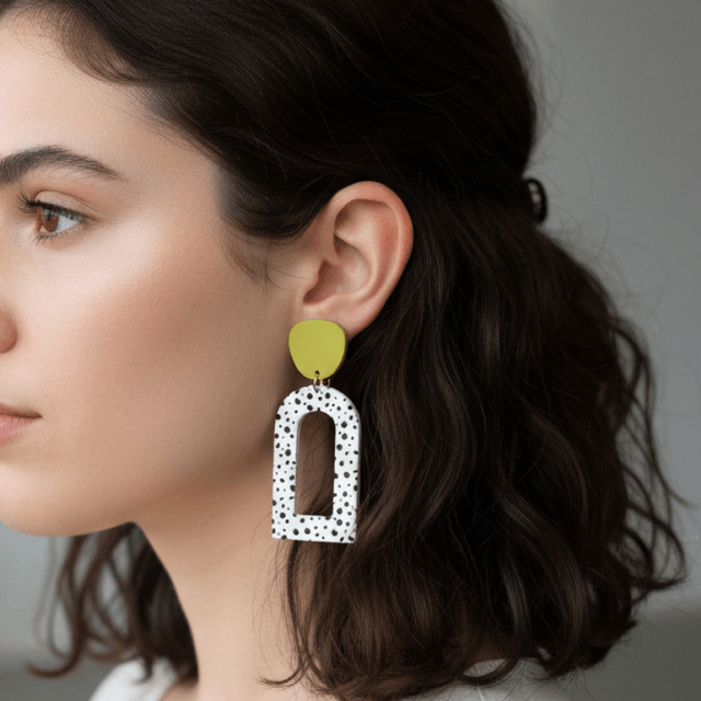 Brincos Lime Dots