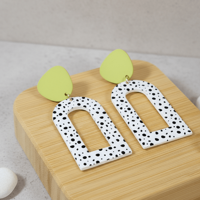 Brincos Lime Dots