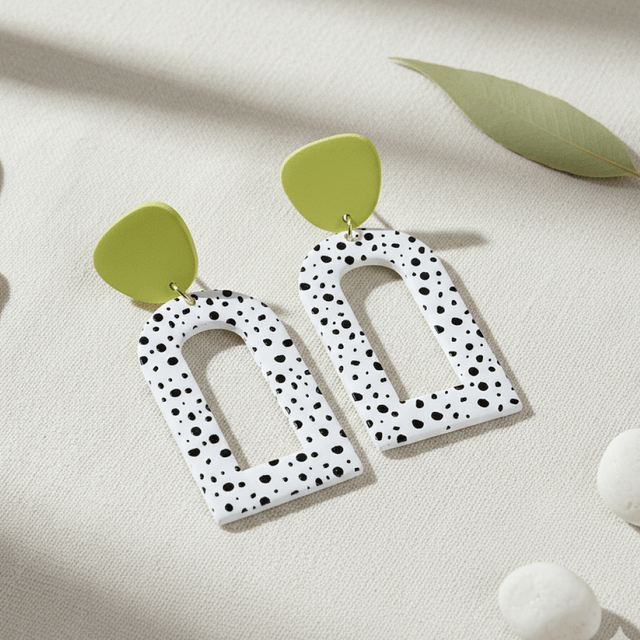 Brincos Lime Dots