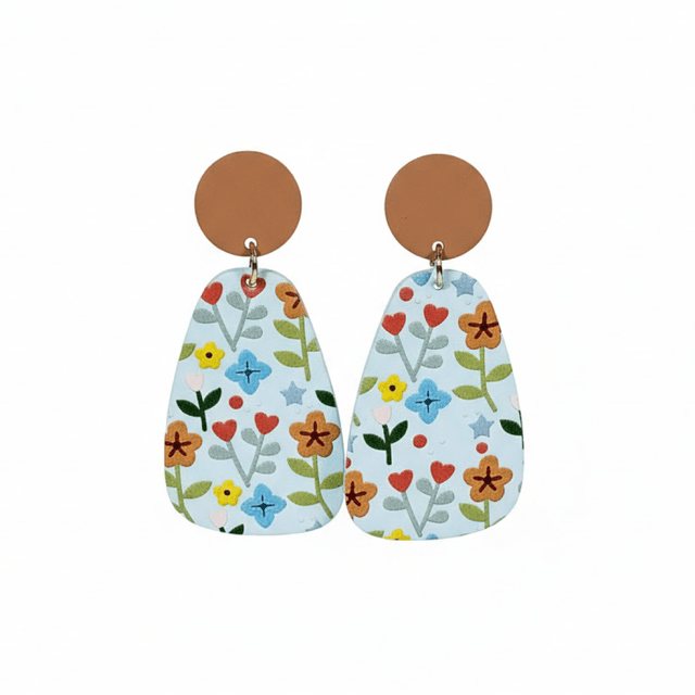 Brincos Floral Blue