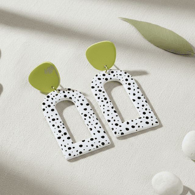 Brincos Lime Dots